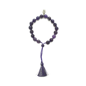 Amethyst Mini Tassel Bracelet with Aquarius Wellness Nautilus Charm (8MM)